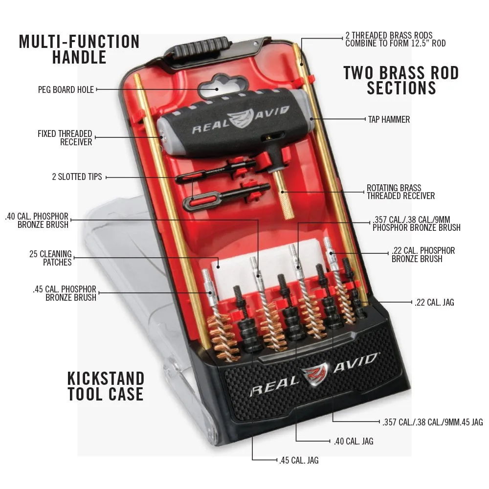 Real Avid - Zestaw do czyszczenia broni Gun Boss Pro - Handgun Cleaning Kit - AVGBPRO-P - Uniwerslny NS — zdjęcie 3