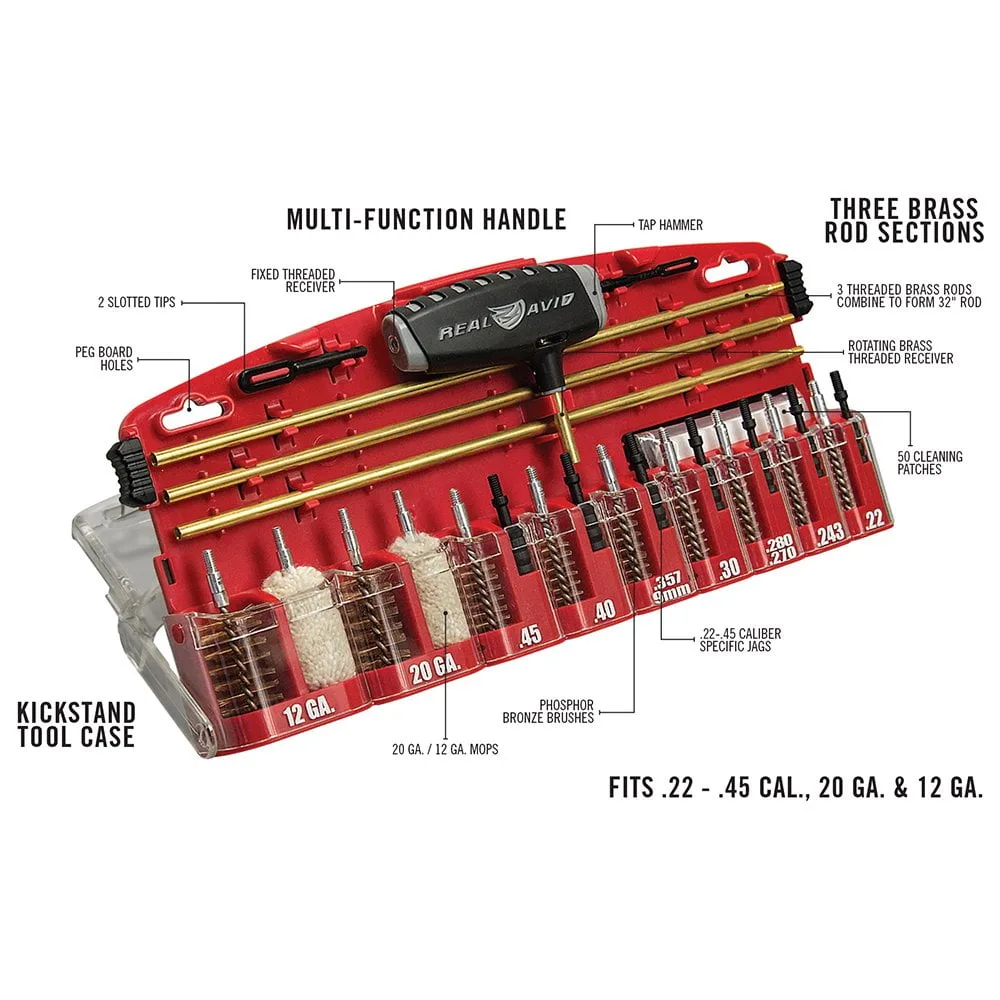 Real Avid - Zestaw do czyszczenia broni Gun Boss Pro - Universal Cleaning Kit - AVGBPRO-U - Uniwersalny NS — zdjęcie 4