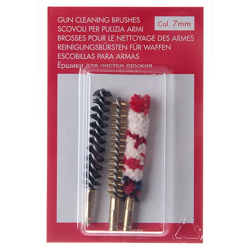 Szczoteczki (3szt.) uniwers. kal. 7mm mosiężna, nylon, bawełna