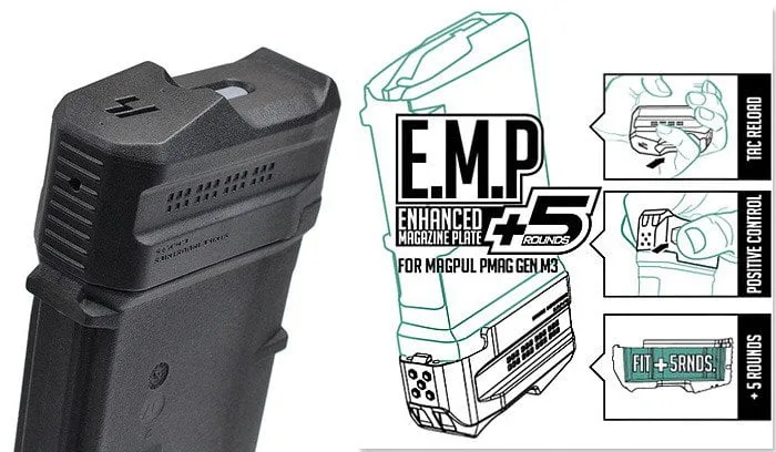 Strike Industries - Stopka magazynka Enhanced Magazine Plate +5 - PMAG M3 - Czarny - SI-EMP+5-BK — zdjęcie 4