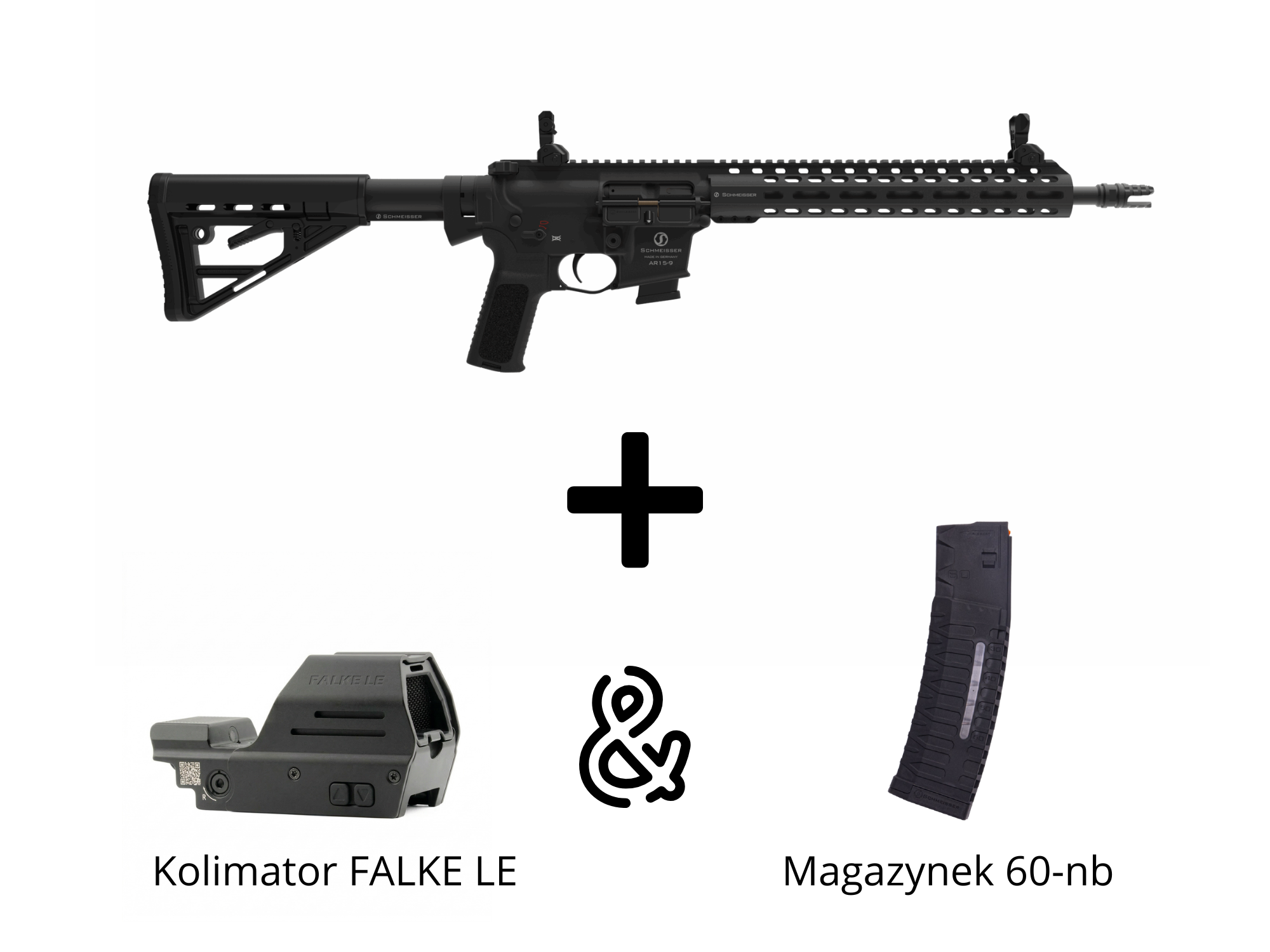 Schmeisser AR15-9 M4FL 14.5" kal. 9x19mm w zestawie z kolimatorem FALKE LE i magazynkiem 60nb