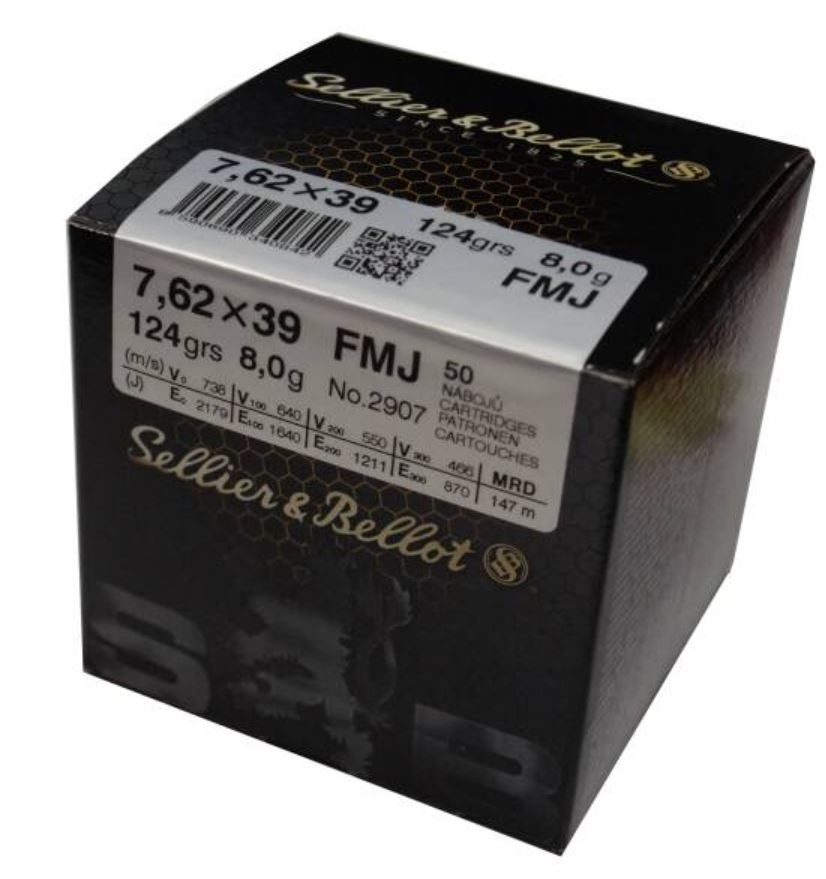 Sellier Bellot 7,62x39 FMJ 8g (op. 50szt)