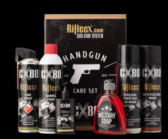 Riflecx - Handgun set, zestaw do czyszczenia broni krótkiej