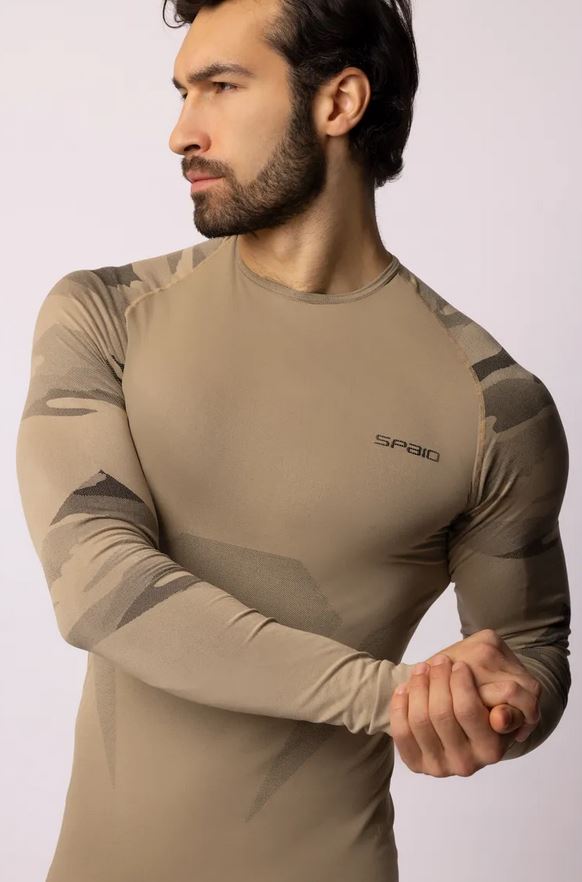 SPAIO KOSZULKA D/R TACTICAL MĘSKA; Kolor: SAND; Rozmiar XL