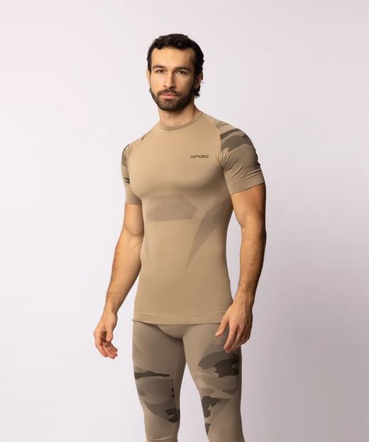 SPAIO KOSZULKA K/R TACTICAL MĘSKA; Kolor: SAND; Rozmiar XL