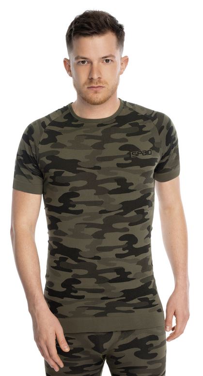 SPAIO KOSZULKA K/R MILITARY 01 MĘSKA; Kolor: FOREST GREEN; Rozmiar XL