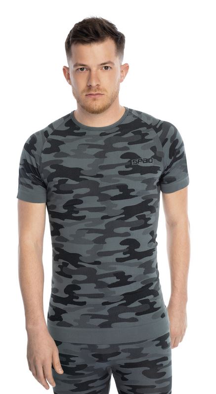 SPAIO KOSZULKA K/R MILITARY 01 MĘSKA; Kolor: STEEL GREY; Rozmiar XL