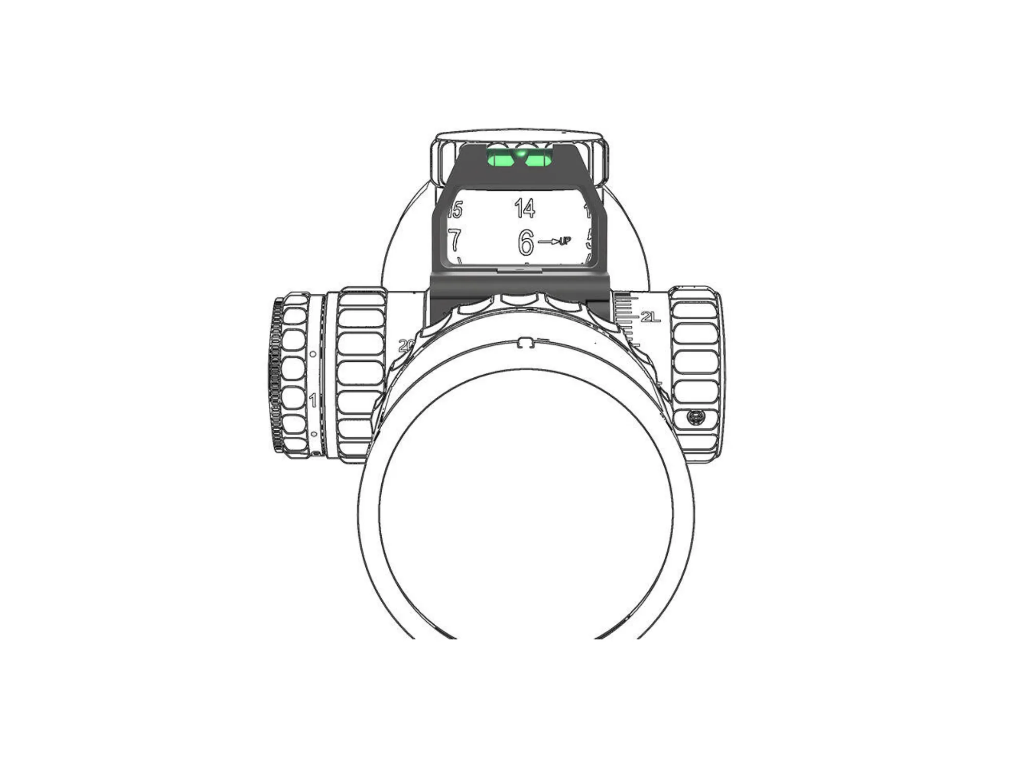 Vector Optics - Poziomica do lunety ze szkłem powiększającym X-ACCU - 30 mm - Czarny - SCTR-01