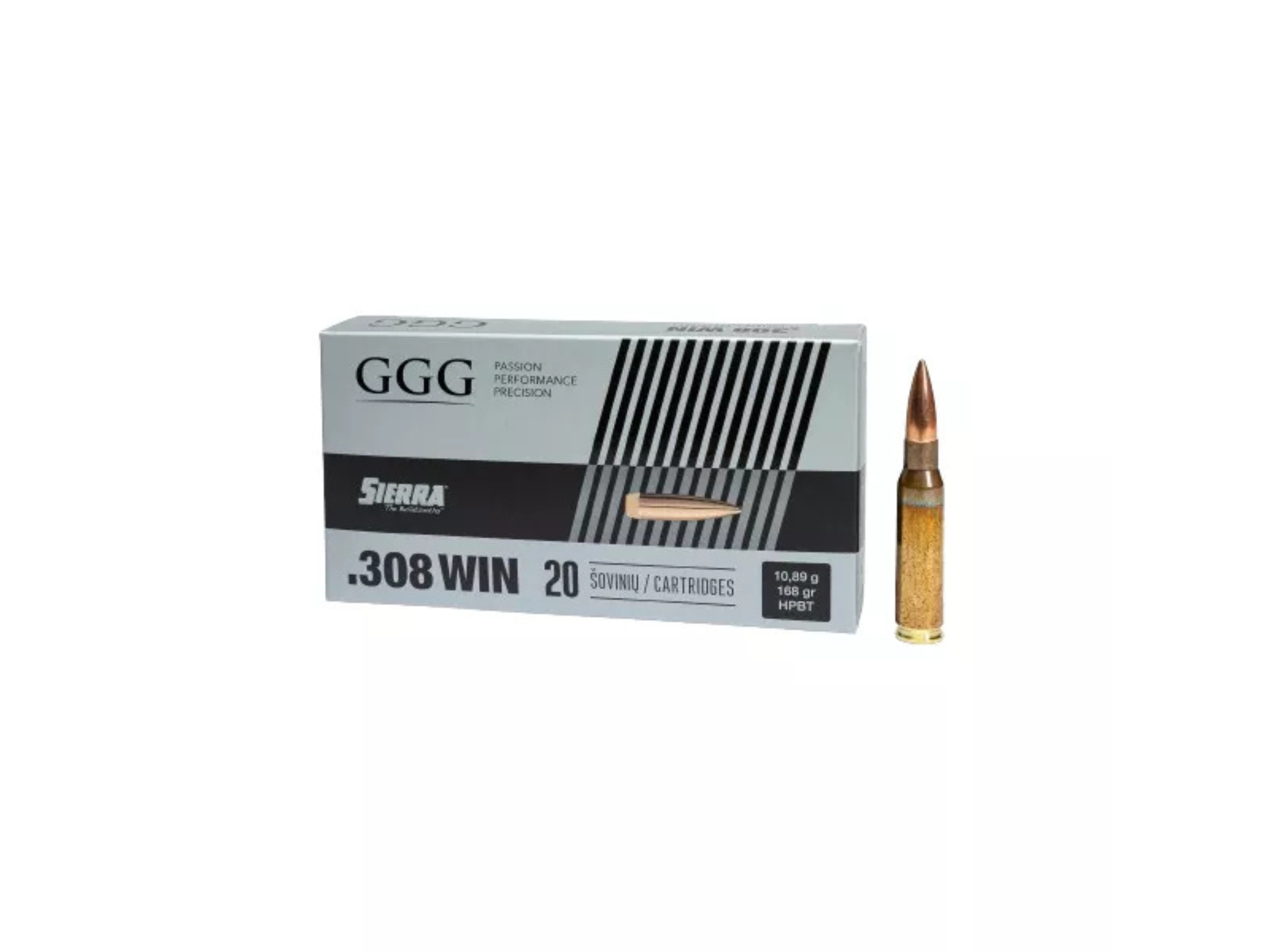 GGG .308 WIN HPBT Sierra GPX13 168gr