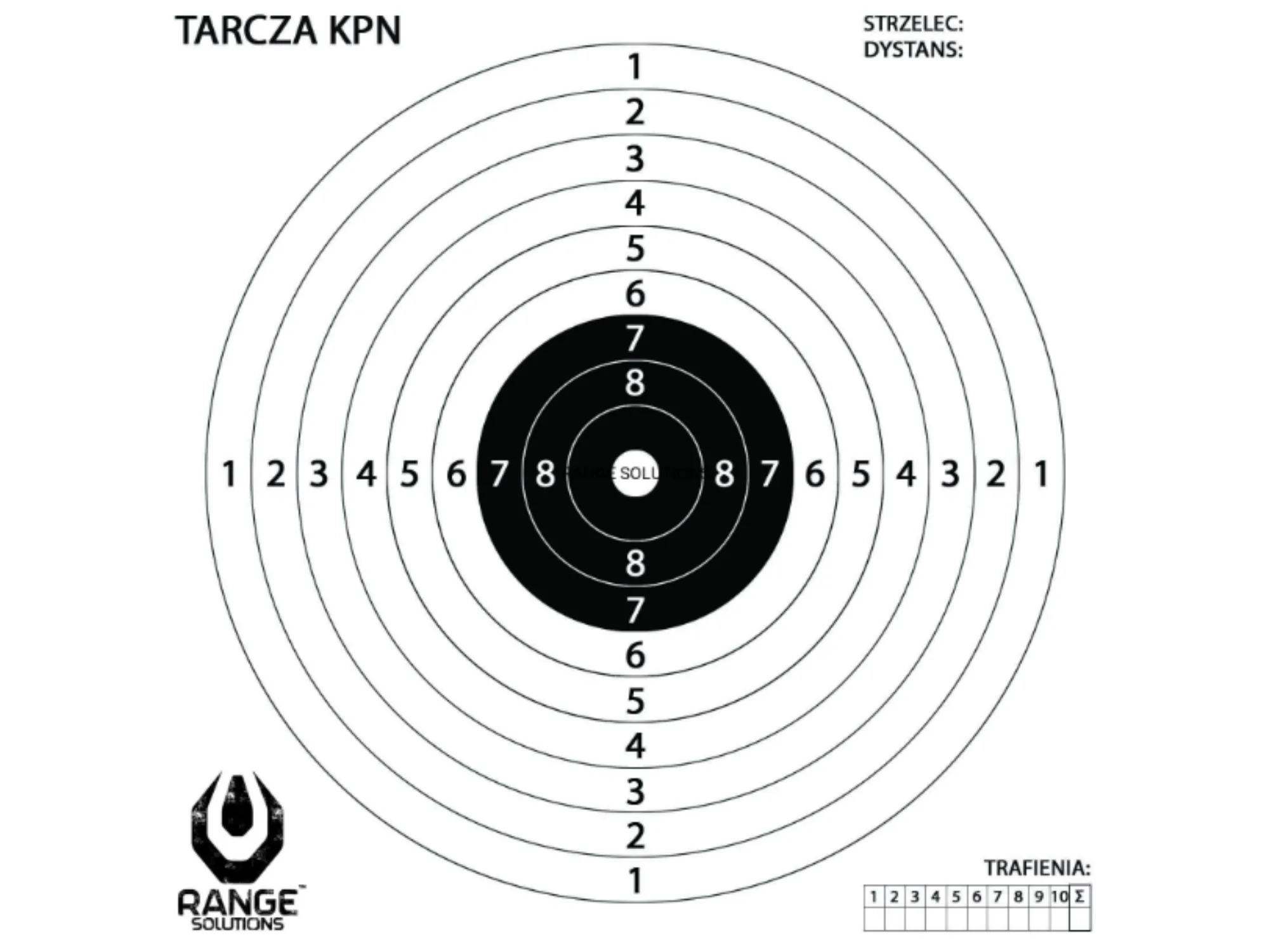 Tarcze KPN do wiatrówki 14x14cm 50szt