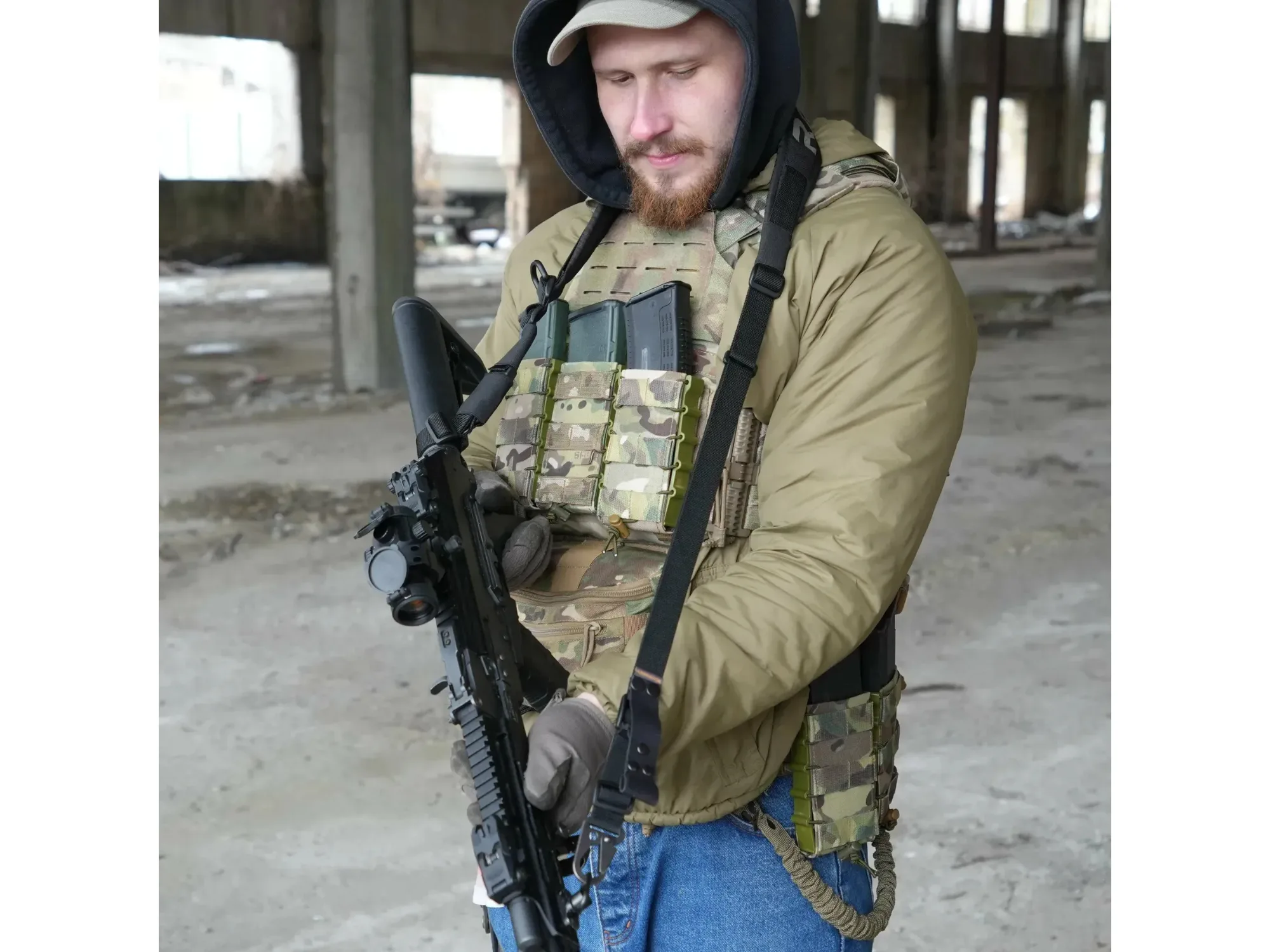 Jedno-dwupunktowy pas do AR15 z szerokim naramiennikiem RAGNARR Gen.II Black — zdjęcie 4