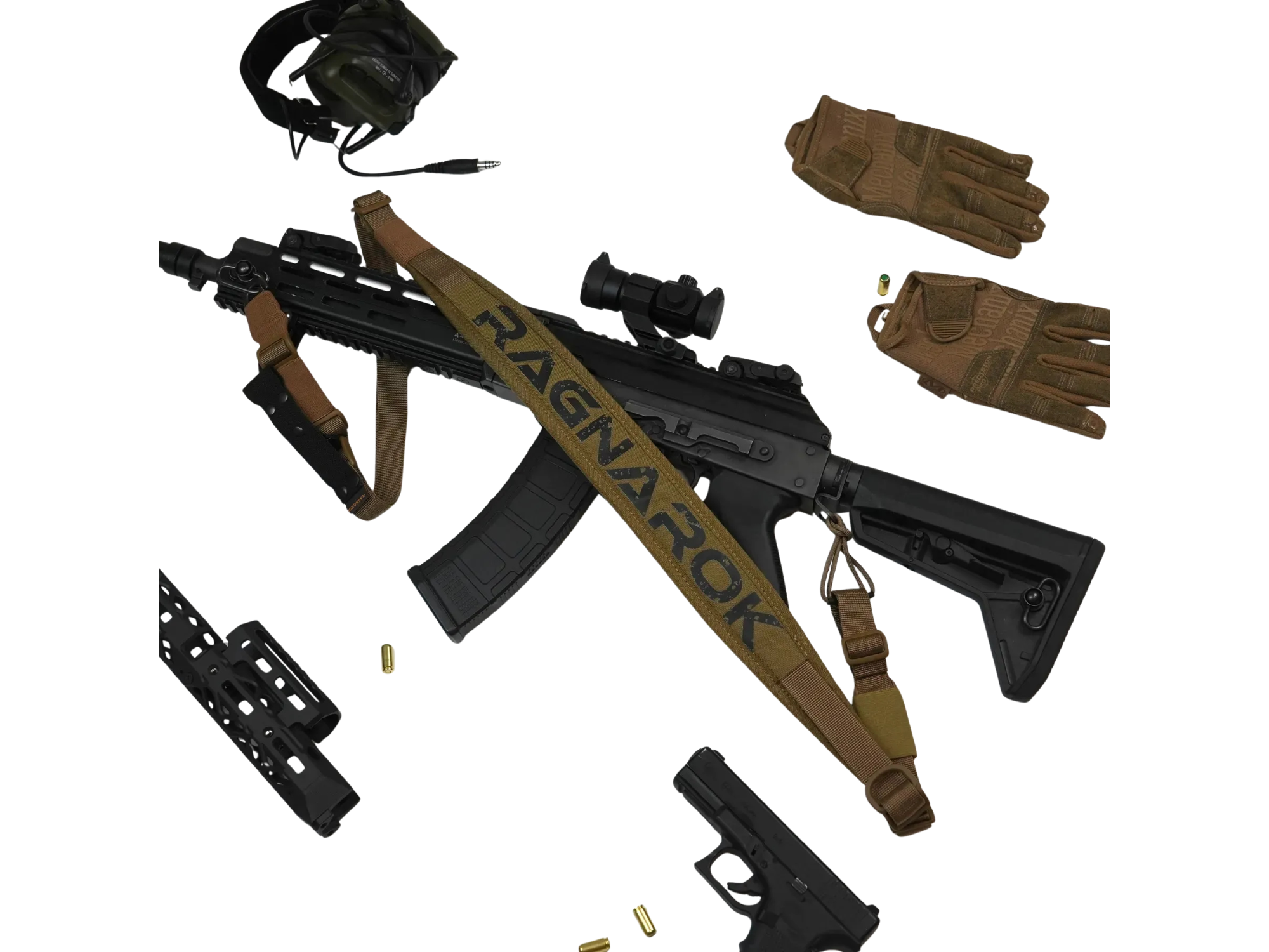 Jedno-dwupunktowy pas do AR15 z szerokim naramiennikiem RAGNARR Gen.II Coyote