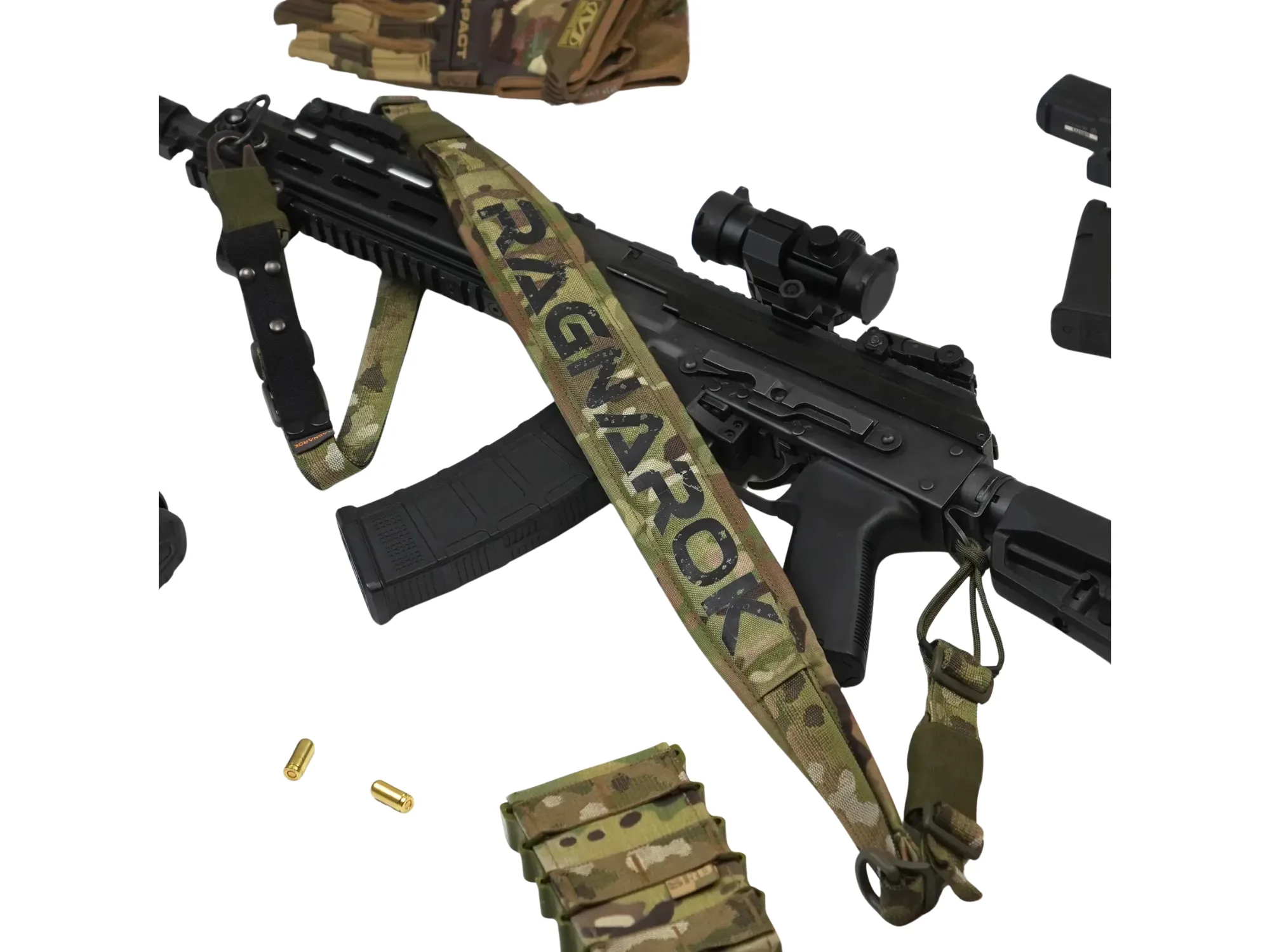 Jedno-dwupunktowy pas do AR15 z szerokim naramiennikiem RAGNARR Gen.II Multicam