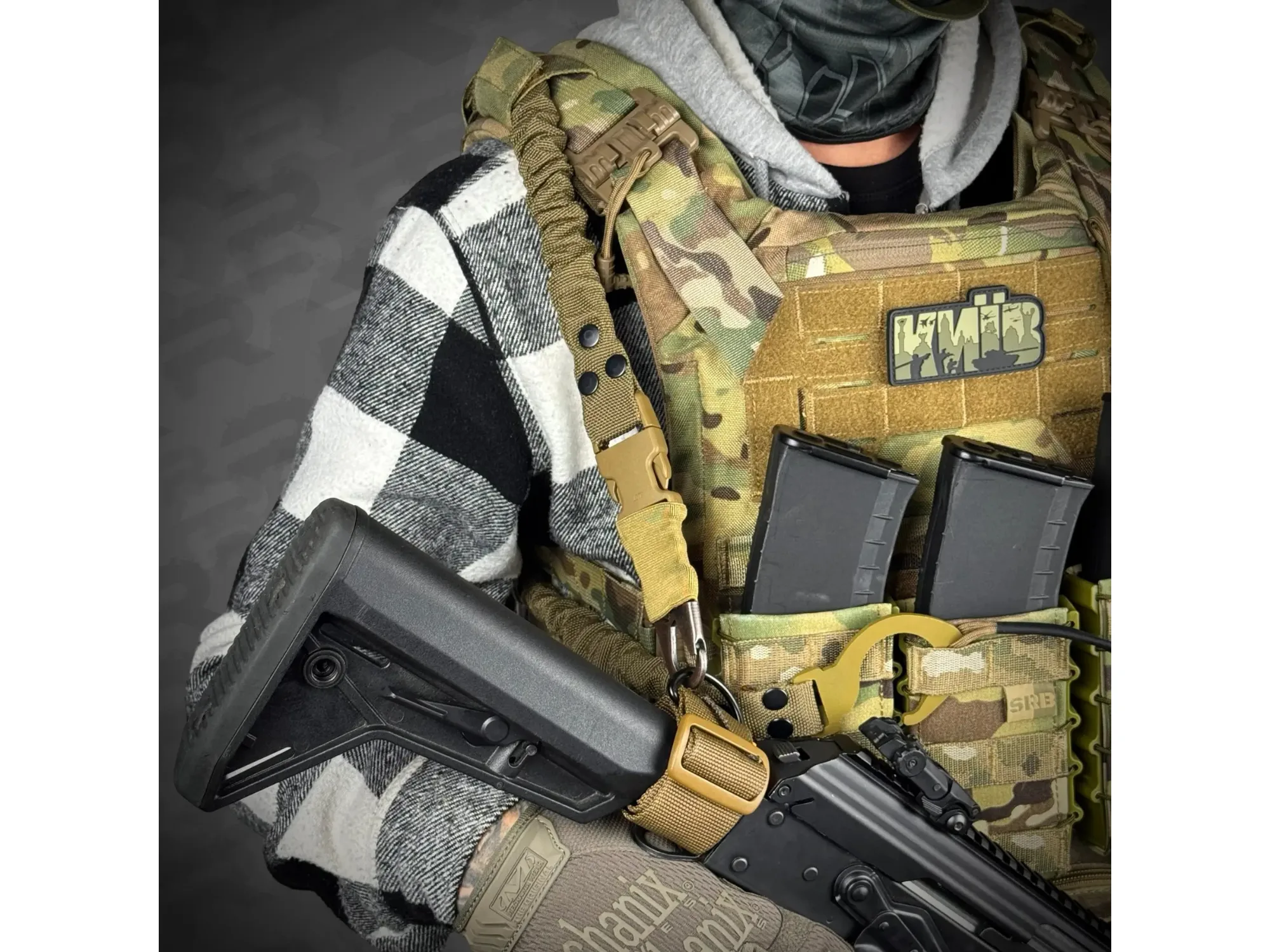 Jednopunktowy pas do AR15 z zestawem mocowań do kamizelki taktycznej RAGNAROK THOR Coyote — zdjęcie 3