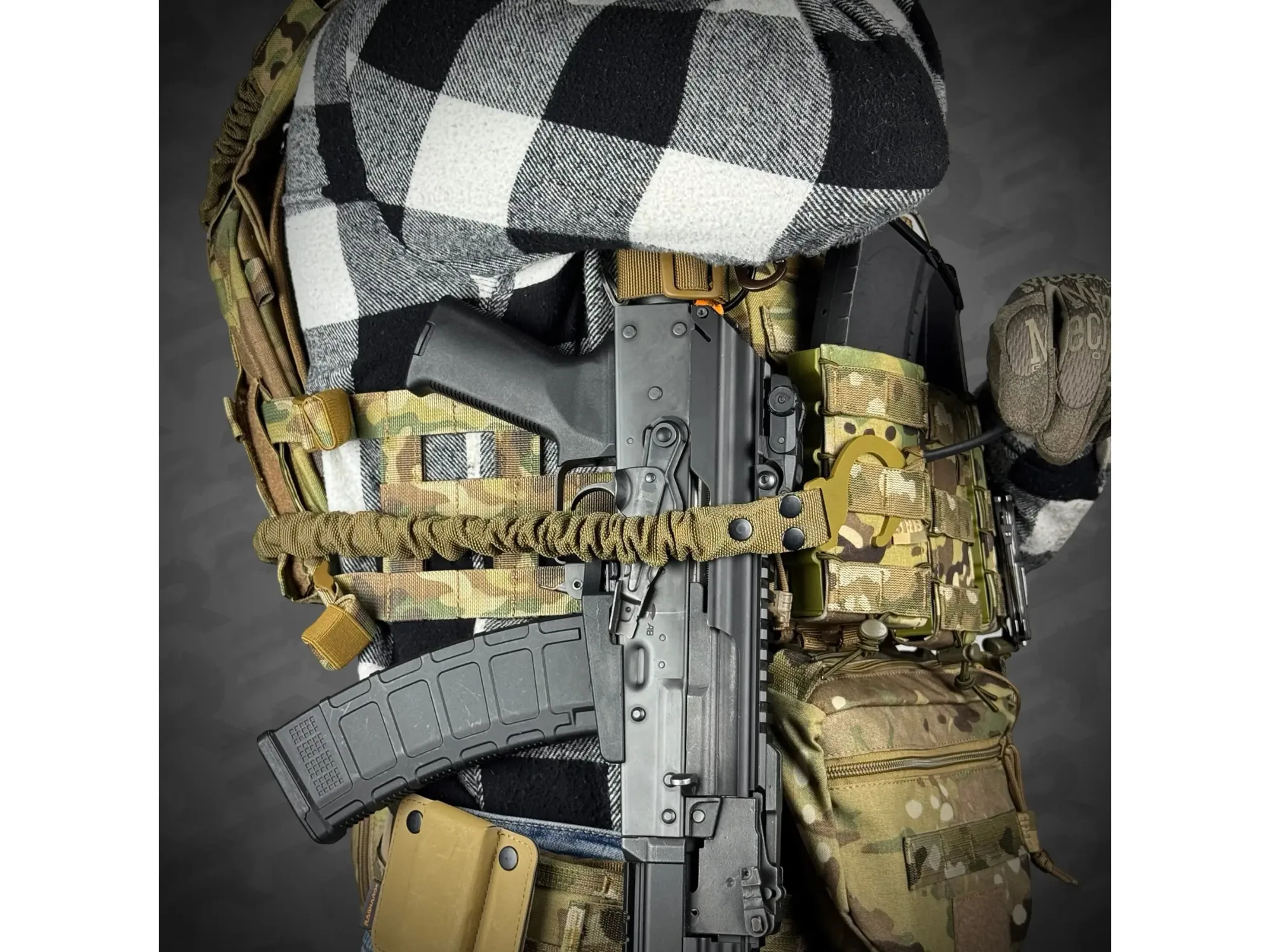 Jednopunktowy pas do AR15 z zestawem mocowań do kamizelki taktycznej RAGNAROK THOR Coyote — zdjęcie 5