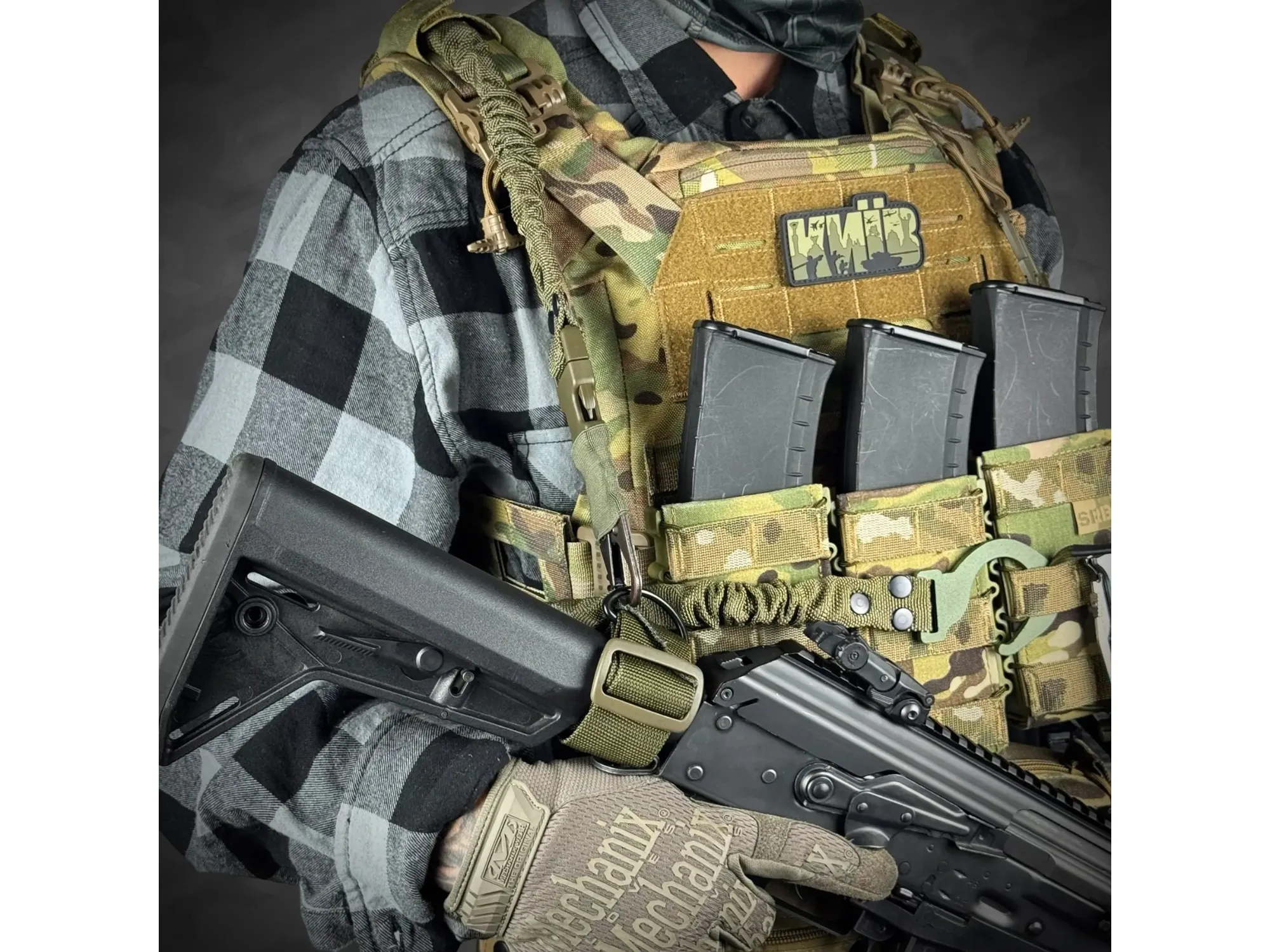 Jednopunktowy pas do AR15 z zestawem mocowań do kamizelki taktycznej RAGNAROK THOR Olive — zdjęcie 5