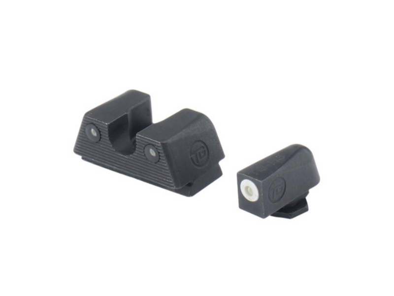 TruGlo - Trytowe przyrządy celownicze Tritium-X - Glock 17/19 - Niskie - Biała obwódka - TG231G1XW