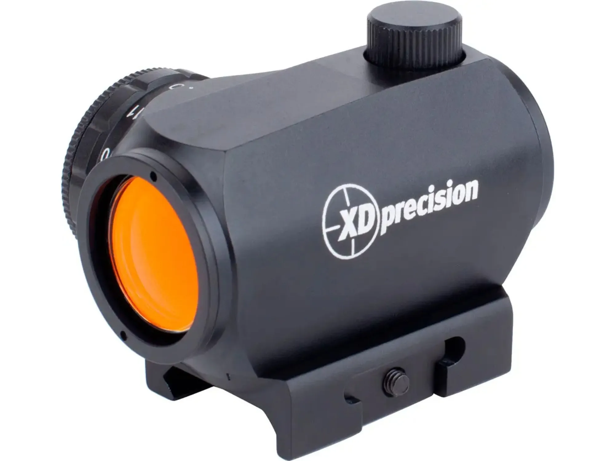 Kolimator XD Precision RS Medium zamontowany na szynie Picatinny.