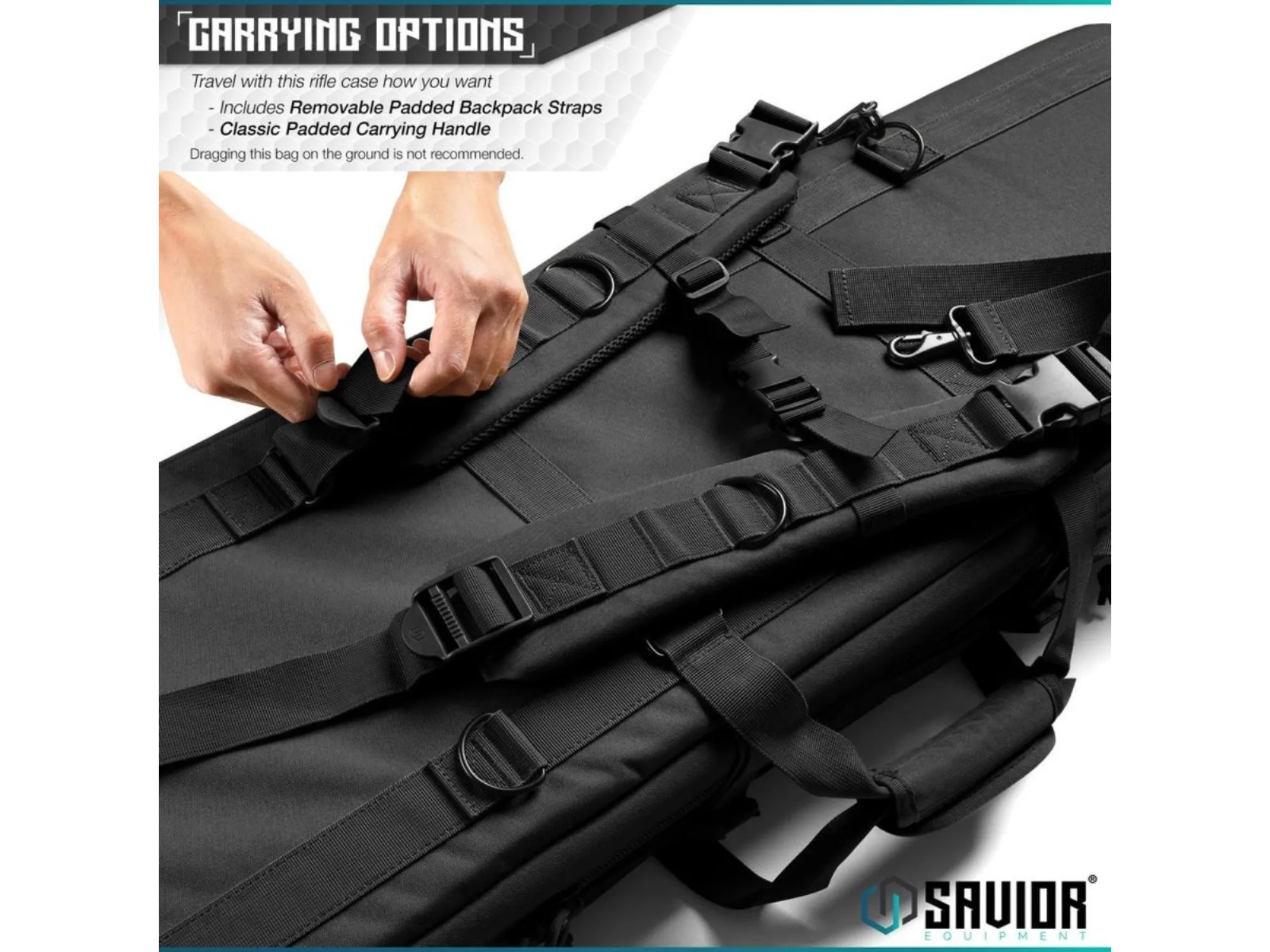 Savior – Torba Double Rifle Bag – American Classic – 42″ – Czarna – RB-4212DG-V1-BK — zdjęcie 6