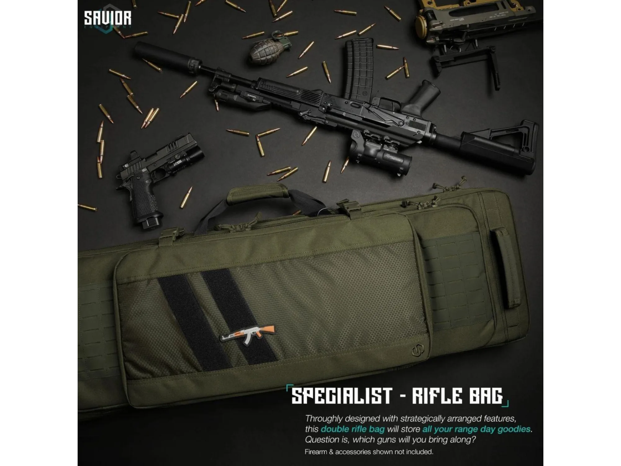 Savior – Torba Double Rifle Bag – Specialist Series – 36″ – Zielona – RB-3613DG-WS-OG — zdjęcie 2