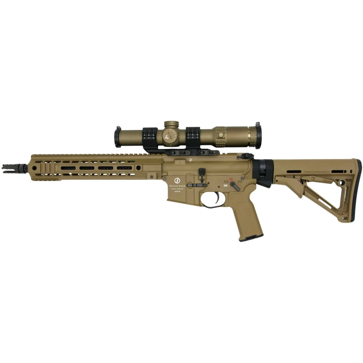 Schmeisser AR15 Solid 12,5″ FDE w zestawie z lunetą Falke .223REM/5.56 NATO