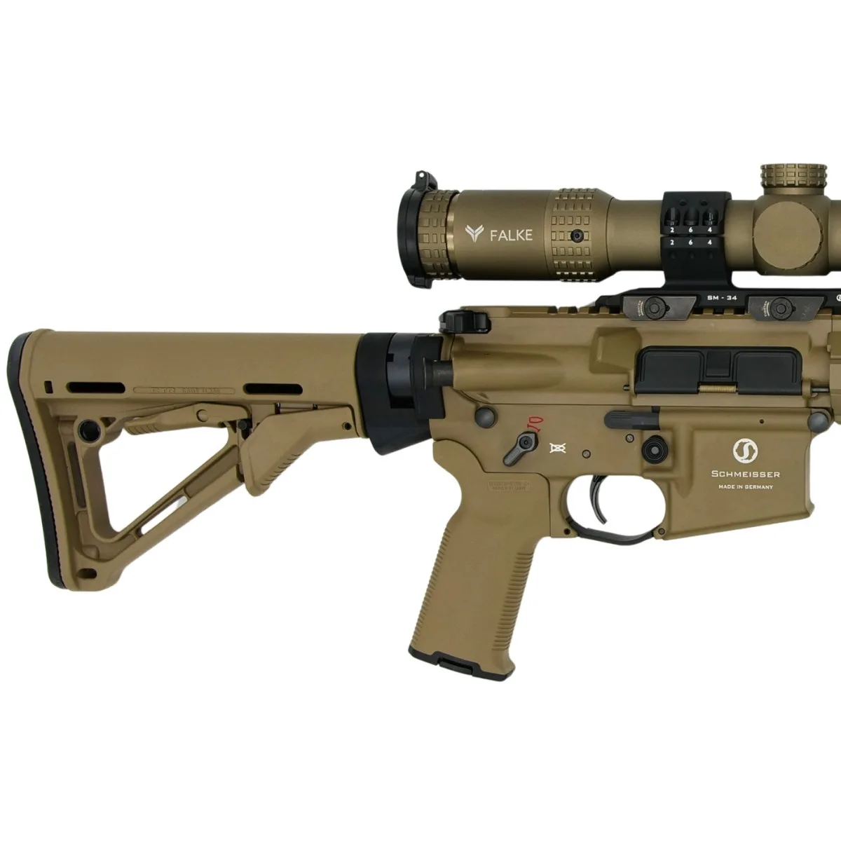 Schmeisser AR15 Solid 12,5″ FDE w zestawie z lunetą Falke .223REM/5.56 NATO