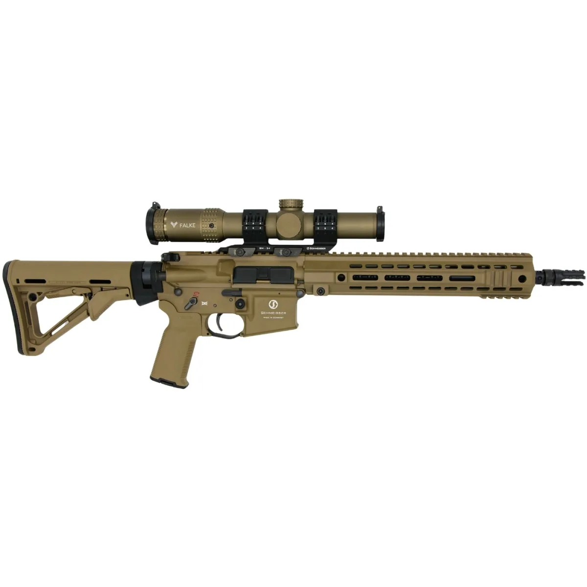 Schmeisser AR15 Solid 12,5″ FDE w zestawie z lunetą Falke .223REM/5.56 NATO